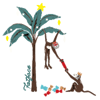 wearefatface christmas monkeys palm tree fatface Sticker