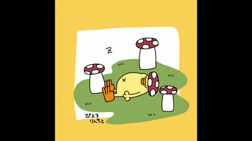 chick people Piyo sleep mushroom Style