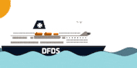 DFDS sunset ship captain sail Sticker
