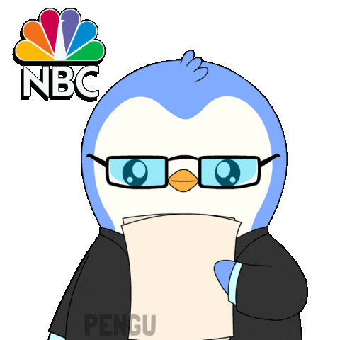Calculating Breaking News Sticker by Pudgy Penguins