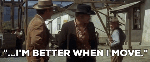 tobromas giphygifmaker sundance kid better when i move GIF