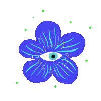 ebrulillustrates blue flower eye blogger Sticker