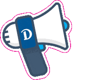 Drakejmc megaphone drake university drakejmc drake sjmc Sticker