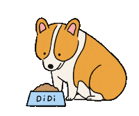 Eatmushroom dog illustration life corgi Sticker