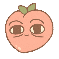 merleeeen happy tired fruit peach Sticker