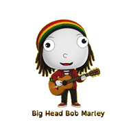 Bob Marley Love Sticker by BigHeadBob.com
