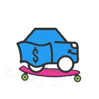 Skating Blue Car Sticker by Wheelzy