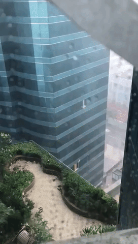 Typhoon Mangkhut Breaks Skyscraper's Windows in Hong Kong
