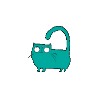 gerganazmiicharova cat blue muffin hortensia Sticker