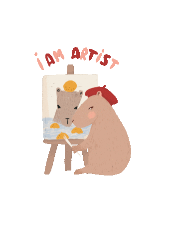 Artist Drawing Sticker