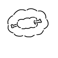 illuminadesign yummy ふきだし 肉 うまうま Sticker