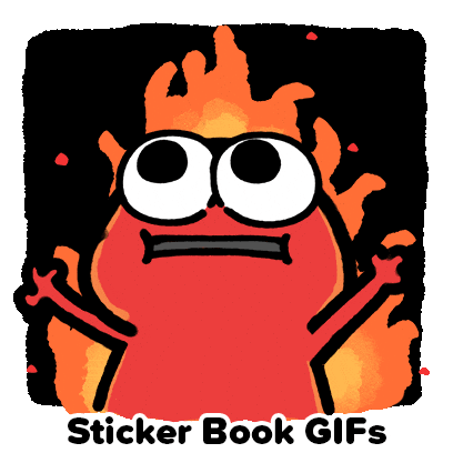 On Fire Burn Sticker by Sticker Book iOS GIFs