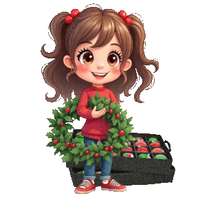 Boys Girls Christmas Ornaments Sticker