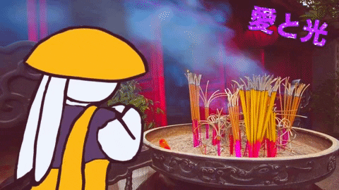 bunnybuddy giphygifmaker temple buddha shrine GIF