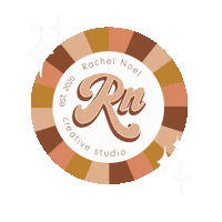 Rachelnoelcreative logo sparkle designer graphic design Sticker