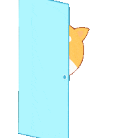 Peek A Boo Shiba Sticker