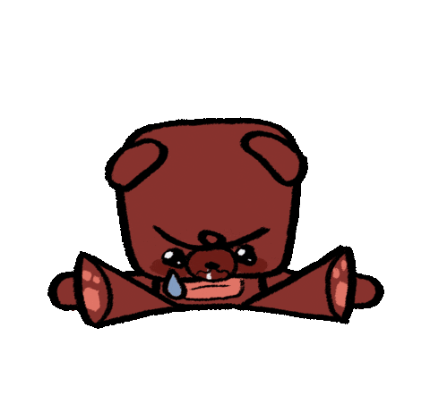 Sad Teddy Bear Sticker