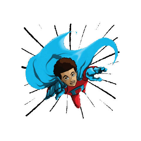 peraltadesign giphygifmaker flying hero superhero Sticker