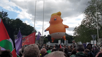 Trump 'Baby Blimp' Looms Large at Dublin Protest
