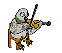 rodsmirage pigeon dove violin viola Sticker