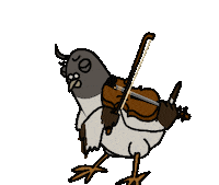 rodsmirage pigeon dove violin viola Sticker