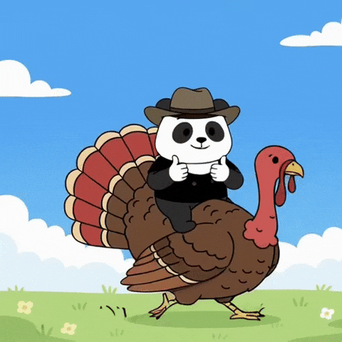 Thanksgiving Turkey GIF by Pandu Pandas