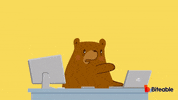Biteable work computer stressed sweating GIF