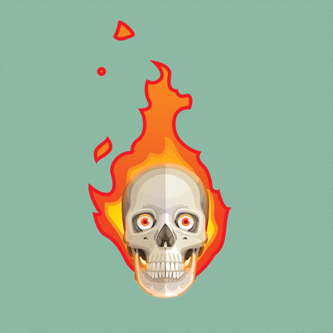 sylvaink giphyupload fire skull death GIF