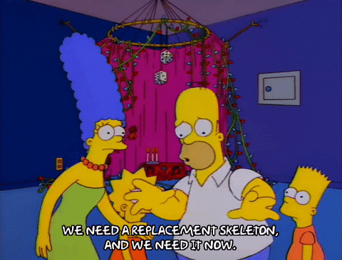 homer simpson skeleton GIF