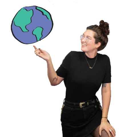 globe spinning Sticker by Branding a Better World