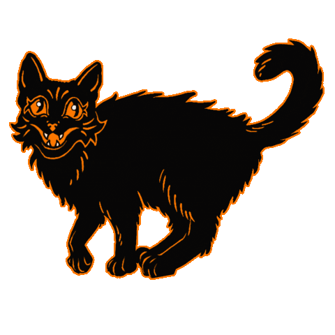 meaganmeli giphyupload halloween black cat vintage halloween Sticker