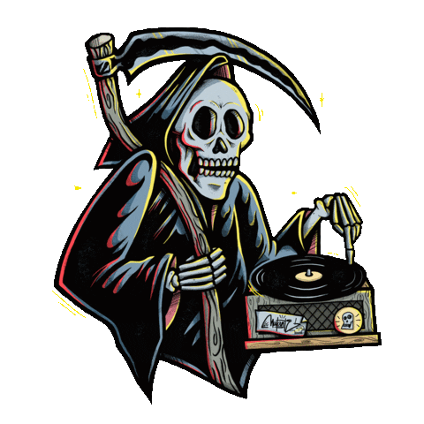 musica skull Sticker by El Mutante