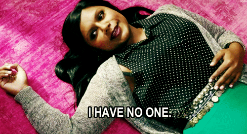 Lonely Mindy Kaling GIF