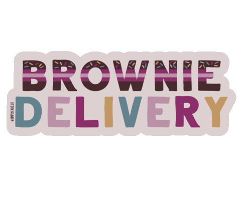 Delivery Brownie Sticker by Simply Cake Co.