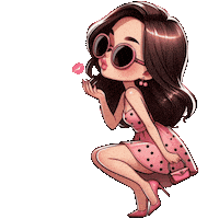 Girl Kisses Sticker
