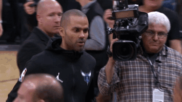 tony parker player-fan interaction GIF by NBA