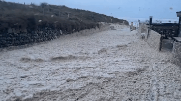 'Coffee Frother' Foam and High Waves Spotted on Portstewart Coast as Franklin Brings Severe Weather