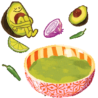 Avocado Guacamole Sticker by ¡Yo Quiero!