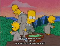 here he comes homer simpson GIF