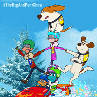 TreehouseDirect dog christmas snow pony GIF