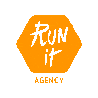 runitagency logo zoomie run it run it agency Sticker