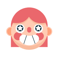 Excited Starry Eyed Sticker