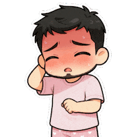 Shy Boy Red Face Sticker