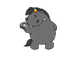 Black Unicorn Mood Sticker by Pummel & Friends