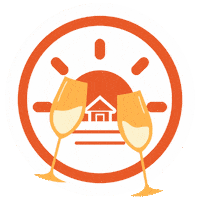 Cheers Champagne Sticker by Dream Properties - Spaanse Droomhuizen