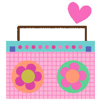 pink radio Sticker by karenthaco