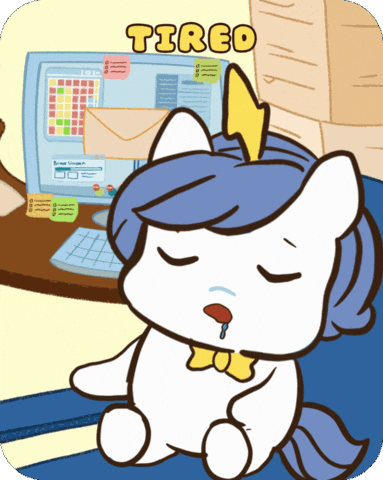 Tired Worn Out GIF by Brave Unicorn