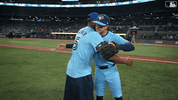Buffalo Bills Hug GIF by Toronto Blue Jays