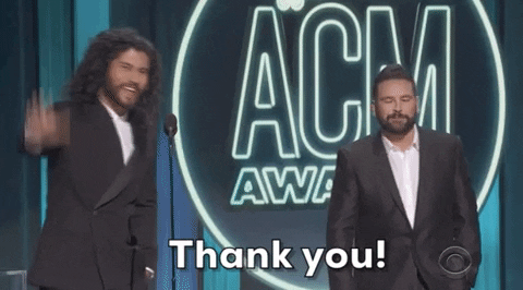 Dan Shay Thank You GIF by Academy of Country Music Awards
