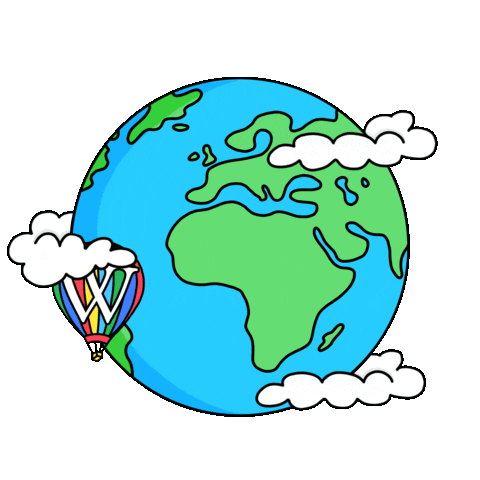 flying around the world Sticker by Idil Keysan